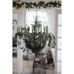 Ib Laursen Kalenderlys 1-24 stvgrn julelys - kertelys med sorte tal, 24 stk