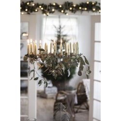 Ib Laursen Kalenderlys 1-24 stvgrn julelys - kertelys med sorte tal, 24 stk