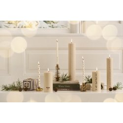 Ib Laursen Kalenderlys  kit med rustic brown tal stearin svanemrket (Bloklys)