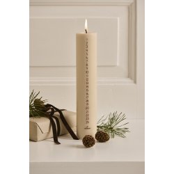 Ib Laursen Kalenderlys  kit med rustic brown tal stearin svanemrket (Bloklys)