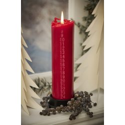 Ib Laursen Kalenderlys 1-24 prgede tal rd stearin Svanemrket (bloklys)