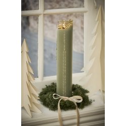 Ib Laursen Kalenderlys 1-24 prgede tal stvgrn stearin Svanemrket (bloklys)