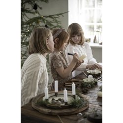 Ib Laursen Kalenderlys hvidt Svanemrket 1-24 prget tal (bloklys)