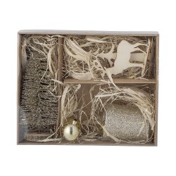 Bloomingville -Julepynt Kanz Deko, Grn, Krydsfiner og glas. St med 5 stk