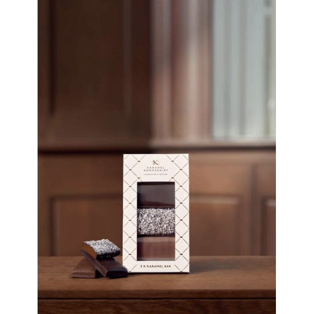 Karamel Kompagniet - Karamel bar gaveske, 3 stk., 150g. 