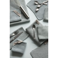 Ib Laursen - Karklud Mynte aqua haze strikket (lysebl) 25x25 cm