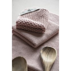 Ib Laursen - Karklud Mynte coral almond strikket 25x25 cm