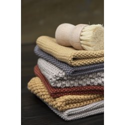 Ib Laursen Karklud Mynte mrkegr strikket 25x25 cm