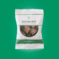 BOLCHEVRK - Kiwi &amp; lakrids  Sukkerfri bolcher flowpack - 12g.