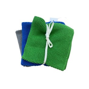 Ib Lauersen Klude Unika 3 stk . - grn, bl, gr 25x25 cm