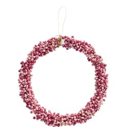 Ib Laursen Krans med rosa trperler Stillenat hndlavet : 22