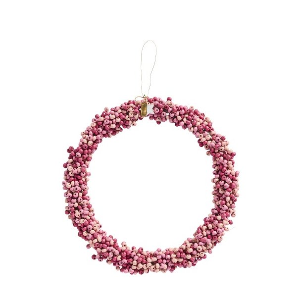 Ib Laursen Krans med rosa trperler Stillenat hndlavet : 22