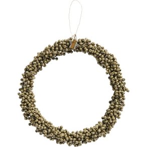 Ib Laursen Krans med trperler Stillenat hndlavet  22 (grbrun)