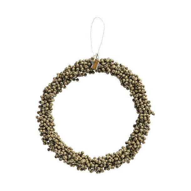 Ib Laursen Krans med trperler Stillenat hndlavet  22 (grbrun)
