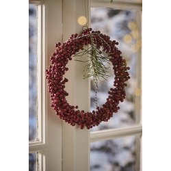 Ib Laursen Krans med trperler Stillenat hndlavet  22 (mrkerd)