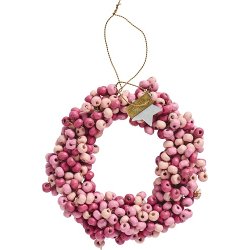 Ib Laursen Krans med trperler Stillenat hndlavet indvendig (lyserd) 4 cm