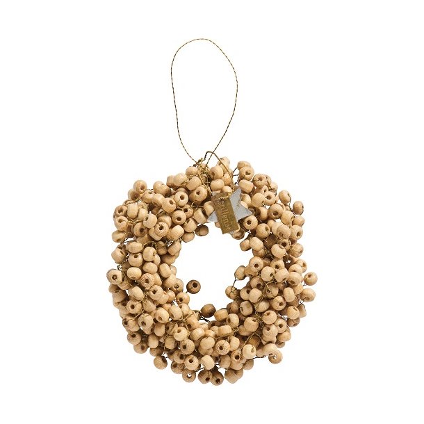 Ib Laursen Krans med trperler Stillenat hndlavet indvendig (natur) 4 cm