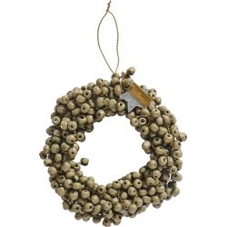 Ib Laursen Krans med trperler Stillenat hndlavet indvendig grbrun 4 cm
