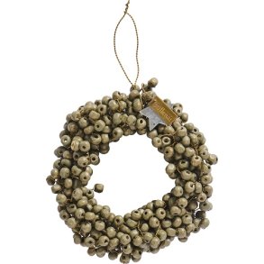 Ib Laursen Krans med trperler Stillenat hndlavet indvendig grbrun 4 cm