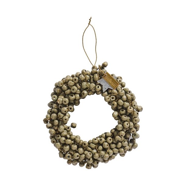 Ib Laursen Krans med trperler Stillenat hndlavet indvendig grbrun 4 cm