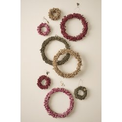 Ib Laursen Krans med trperler Stillenat hndlavet indvendig grbrun 4 cm