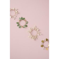 Ib Laursen Krans mini med sm hvide perler Magic and Wishes indvendig  5 cm