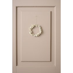  Ib Laursen Krans til ophng med hvide perler Magic and Wishes indvendig  8 cm