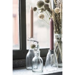 Ib Laursen Kronelys gammelrosa rustik 18 cm.- 1 stk.