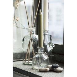 Ib Laursen Kronelys mosgrn rustik 18 cm.- 1 stk.