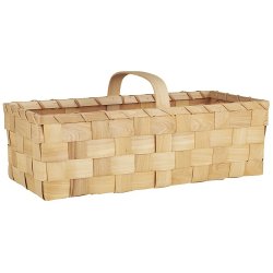 Ib Laursen Kurv aflang med hank p tvrs,  flettet spn