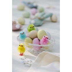 Ib Laursen - Pskekyllinger i plys 4  farver, pakning m 8 stk,H: 3,5 cm.