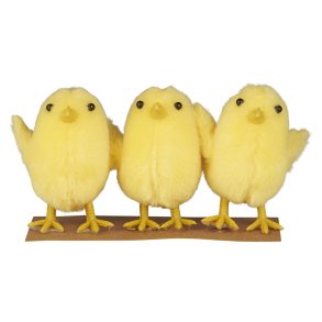  Ib Laursen -P�skekylling gul plys, pakning med 3 stk,H: 6 cm.