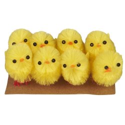 Ib Laursen -P�skekylling gul plys pakning med 8 stk,H: 3,5 cm.