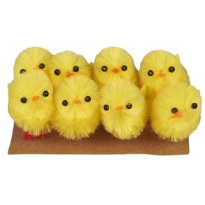 Ib Laursen -P�skekylling gul plys pakning med 8 stk,H: 3,5 cm.