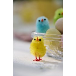 Ib Laursen -P�skekylling gul plys pakning med 8 stk,H: 3,5 cm.