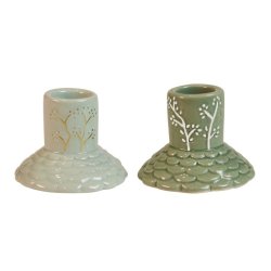 Speedtsberg Lysestage 2 stk, bl &amp; grn