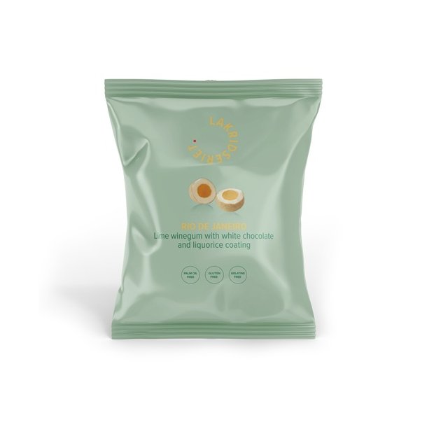 Lakridseriet stor pose Rio Ca. 95g - lime vingummi m hvid chokolade &amp; lakrids