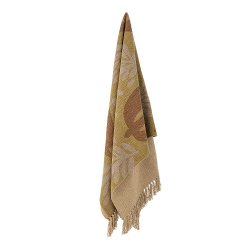 Bloomingville - Lark Plaid, tppe, gul, Genanvendt Bomuld 160x130 cm.