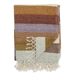 Bloomingville - Lucilla Plaid, Lilla, Genanvendt Bomuld 150x125 cm