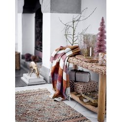 Bloomingville - Lucilla Plaid, Lilla, Genanvendt Bomuld 150x125 cm