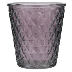 Ib Laursen Glas til fyrfadslys aubergine glas