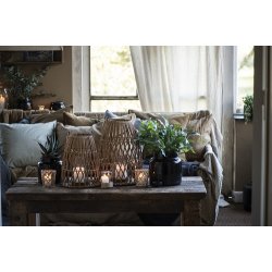 Ib Laursen Lygte til fyrfadslys med rattanflet