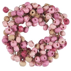 Ib Laursen  Lyskrans til 2,2 cm lys rosa trperler hndlavet indvendig  3 cm