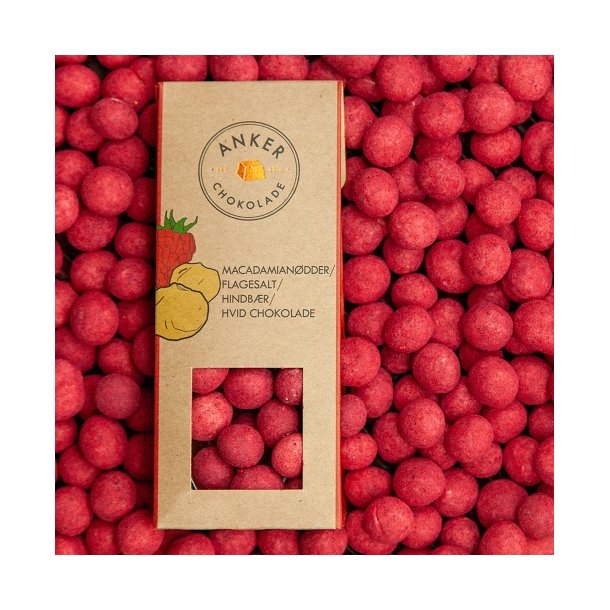 Anker Chokolade Macadamiandder / salt / hindbr / hvid chokolade 70g