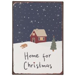 Ib Laursen Metalskilt Home for Christmas 20x14 cm.