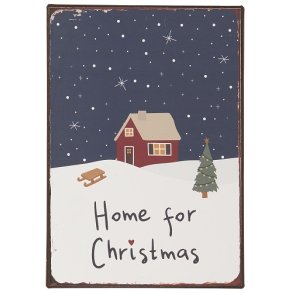 Ib Laursen Metalskilt Home for Christmas 20x14 cm.