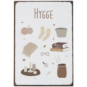  Ib Laursen - Metalskilt Hygge 20x14 cm.