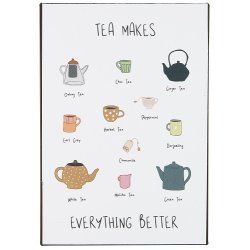 Ib Laursen - Metalskilt Tea makes everything better 20x14 cm