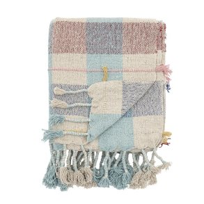 Bloomingville Mille Plaid, Grn, Genanvendt Bomuld160 x 130 cm