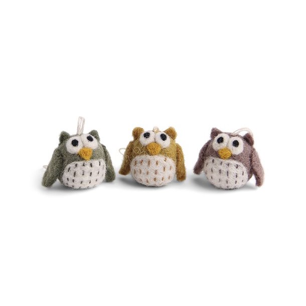 Gry &amp; Sif - Mini Owls Burnt colors  st af 3